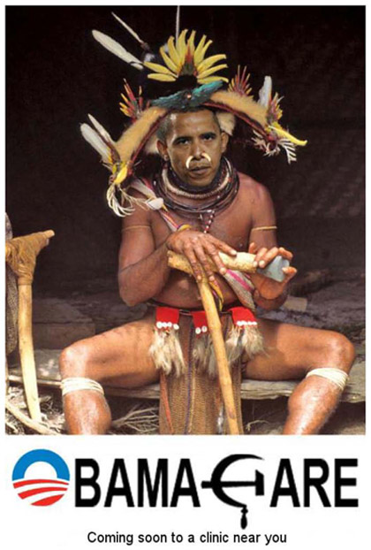 Barack Obama health care racist photo