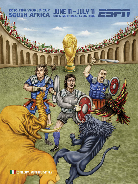 Italy As Gladiators World Cup ESPN Painting