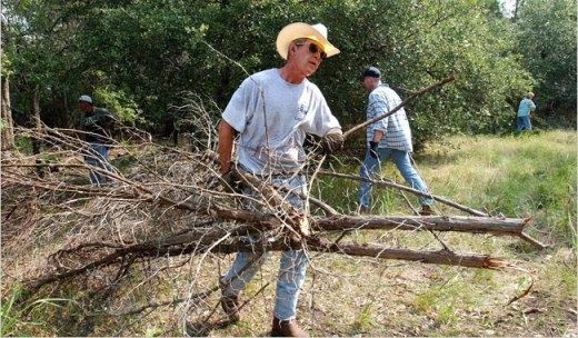 George Bush Clears Brush On Vacation