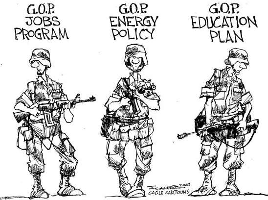 The Republican Plan For America Political Cartoon