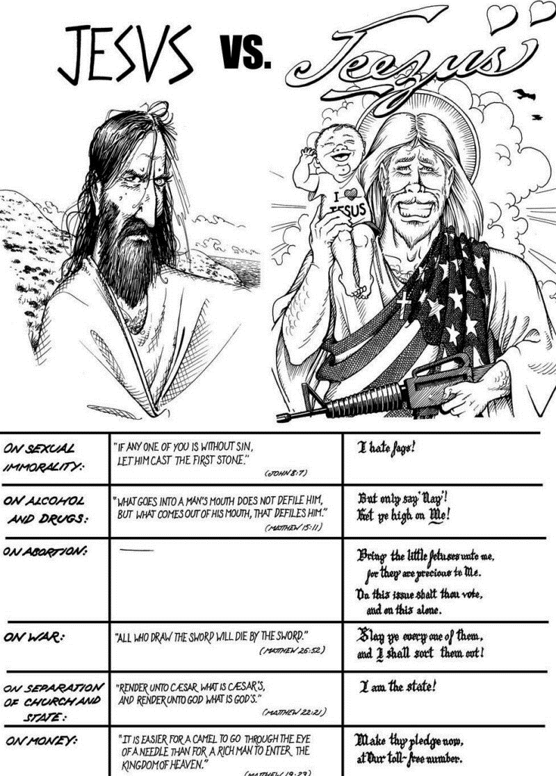 Real Jesus Versus Republican Jesus Comic