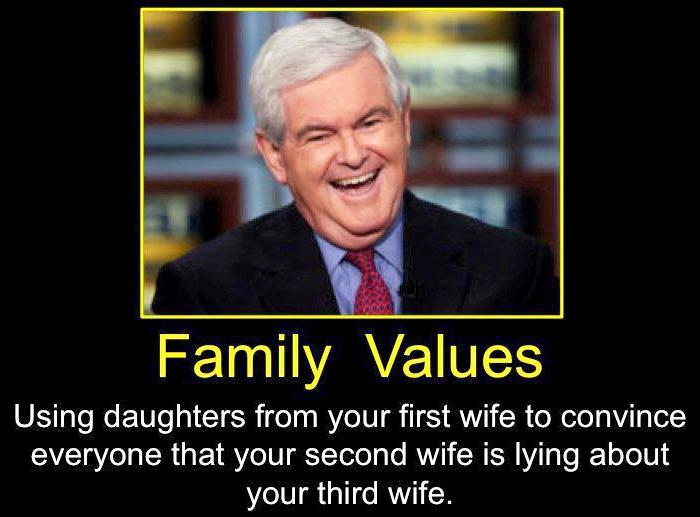 Newt Gingrich Family Values
