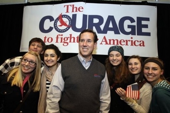 Santorum Surge Photo Courage
