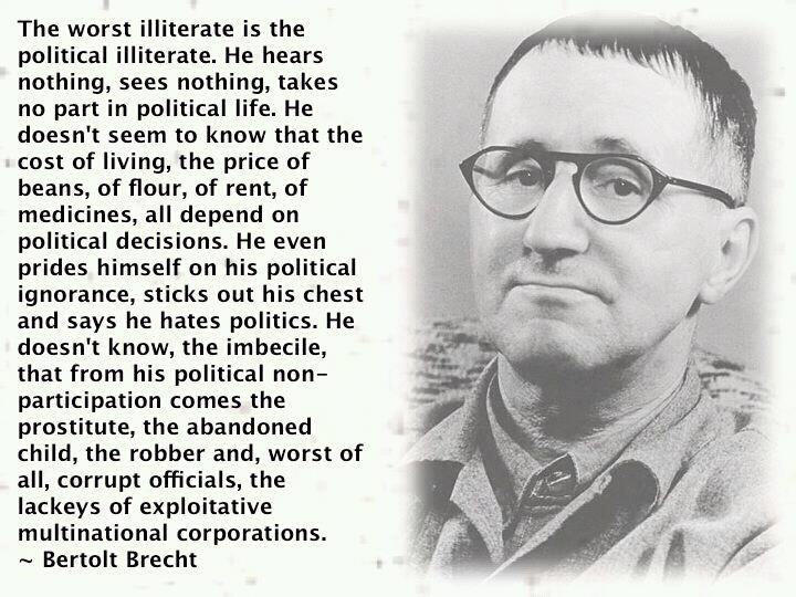 Bertolt Brecht On Political Ignorance