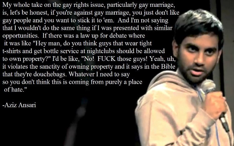 Aziz Ansari Gay Marriage Opposition