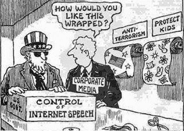 Controlling Internet Speech Cartoon