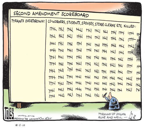 The Second Amendment Scoreboard Cartoon
