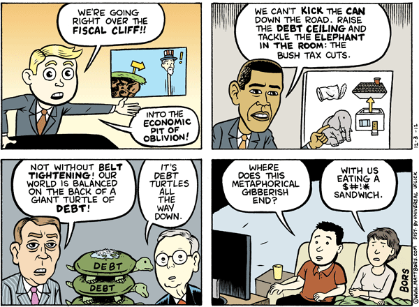 Matt Bors Cartoons Fiscal Cliff Metaphor
