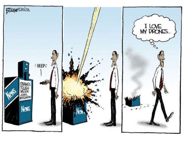 Drone Cartoons Obama