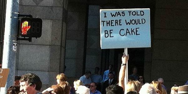 Funny Protest Signs Cake
