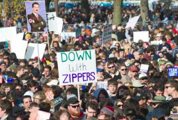 Hilarious Protest Signs Down With Zippers