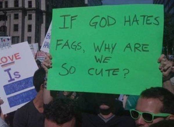 Gay Cute Funny Protest Sign