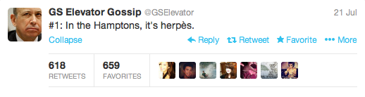 GS Elevator Gossip Hamptons