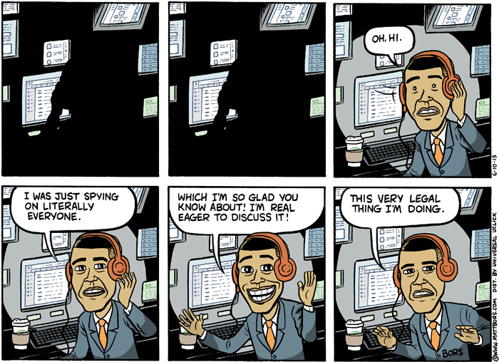 2013 Political Cartoons Obama NSA
