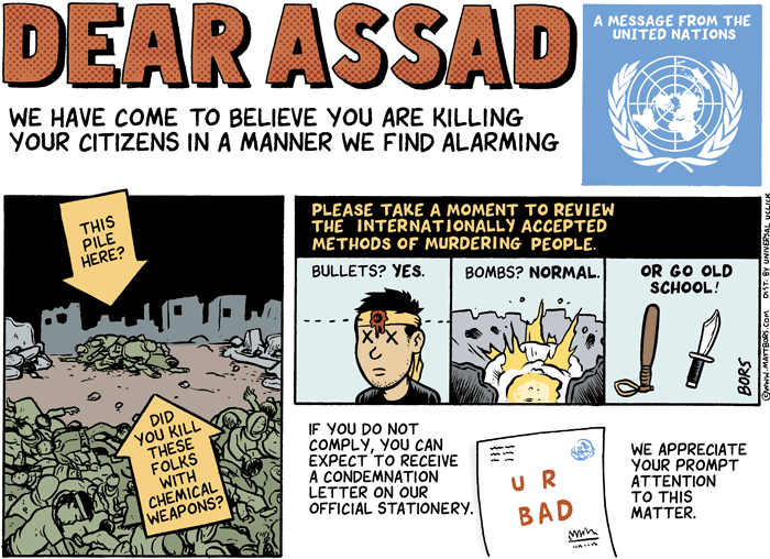 2013 Political Cartoons UN Assad