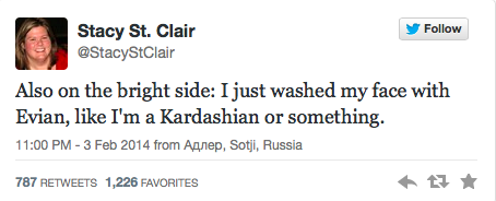 Sochi Tweets Kardashian