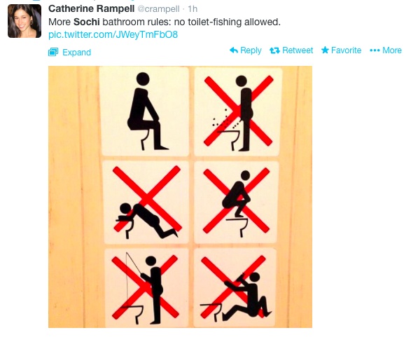 Sochi Tweets Toilet Fishing