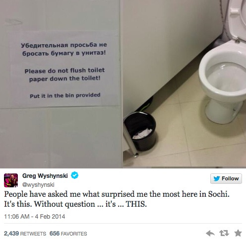 Sochi Tweets Toilet Paper