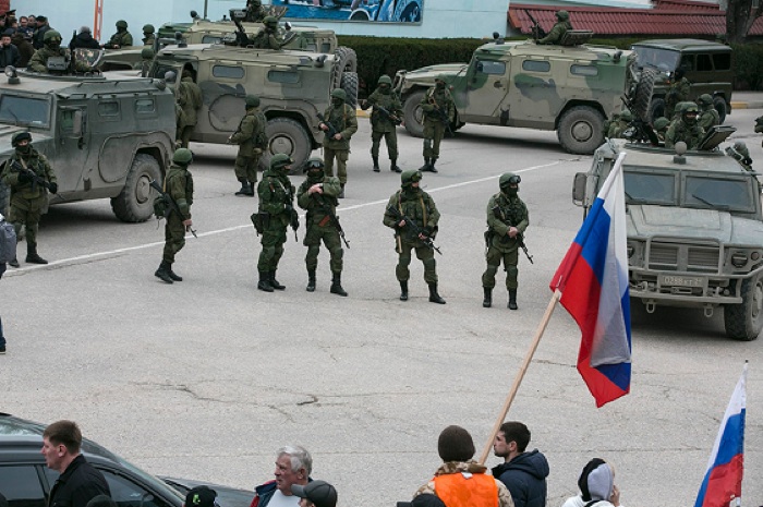 Crimea Occupation Flag Soldiers