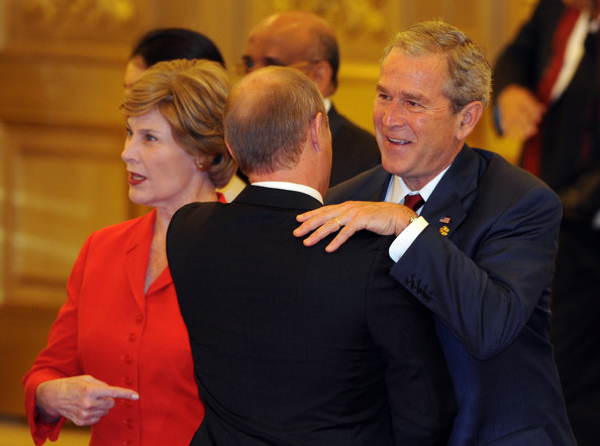 Putin Bush Hug