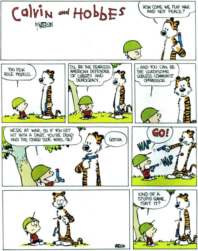 Calvin and Hobbes on War