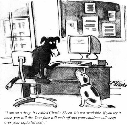 Charlie Sheen Drugs Quote With New Yorker Cartoon