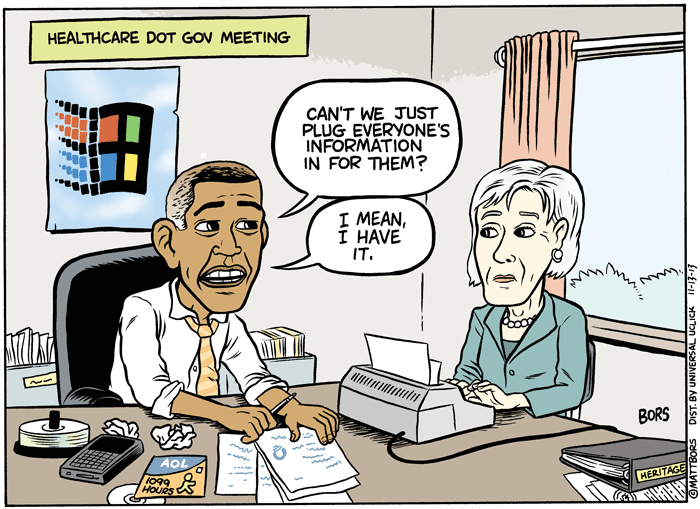 2013 Political Cartoons Healthcare NSA
