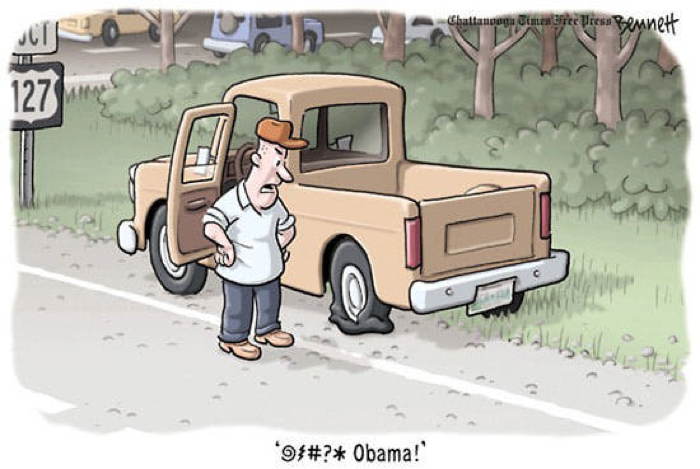 2013 Political Cartoons Obama Truck