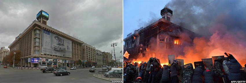 Ukraine Uprising Before After