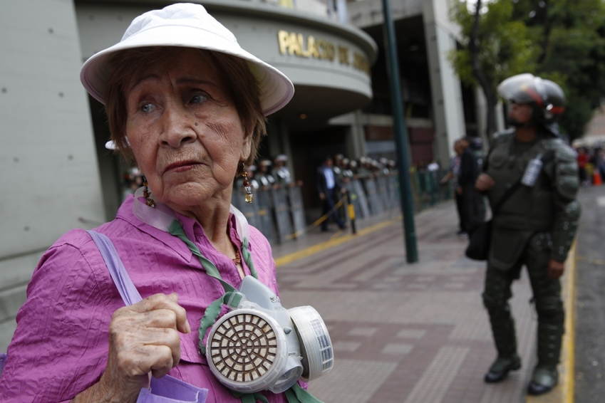 Venezuela Protests Old Woman
